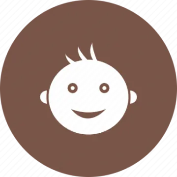 a baby in a brown circle