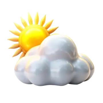 a cloud with a sun on top