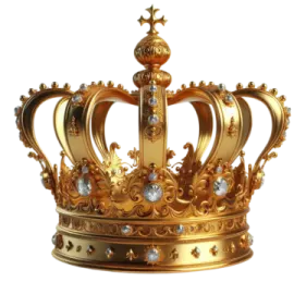 a gold crown with diamonds on it