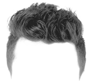 a black and white photo of a man's hair