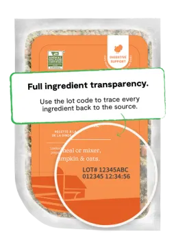 the back of a bag of freezeable food