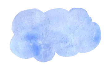 blue watercolor cloud on white background