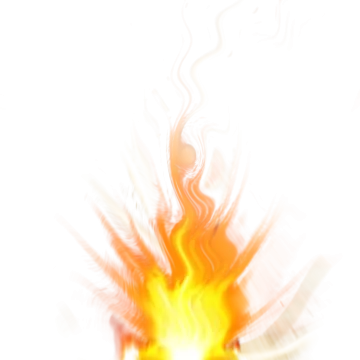 a fire in the middle of a white background