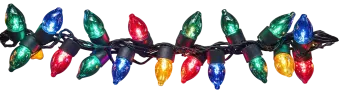 christmas lights on white background