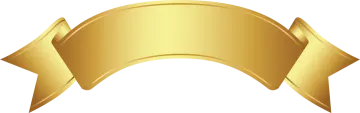 a gold ribbon on a white background