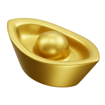a golden egg in a bowl