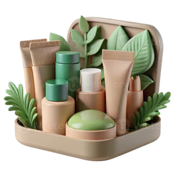 a container filled with different types of hair products