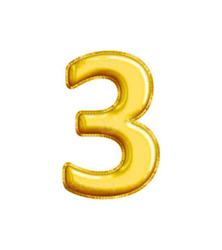 gold foil balloon number 3