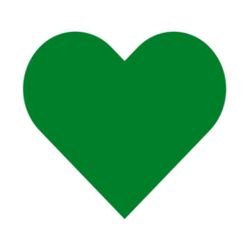 a green heart on a white background