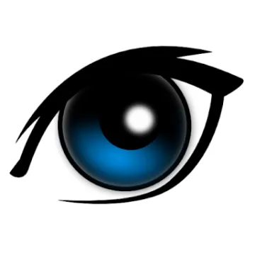 an eye with a blue pupil