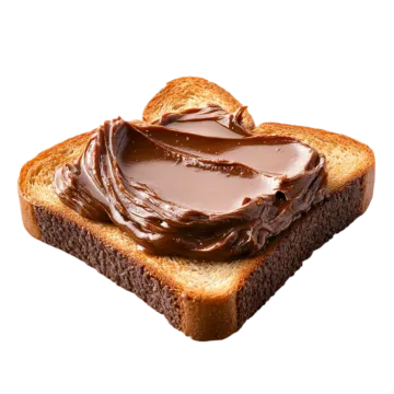 a piece of bread with chocolate spread on it
