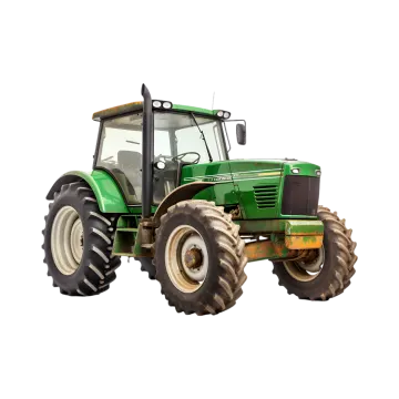 a green tractor on a white background