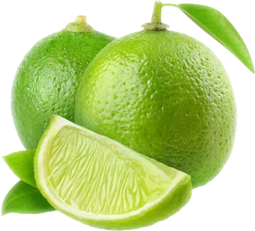 two limes with one cut in half