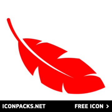 a red feather icon on a white background