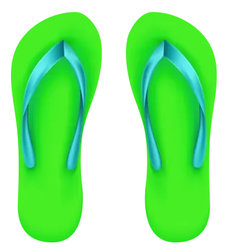 a pair of flip flops on a white background