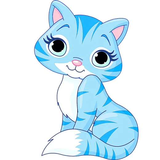 a blue cat sitting down on the ground