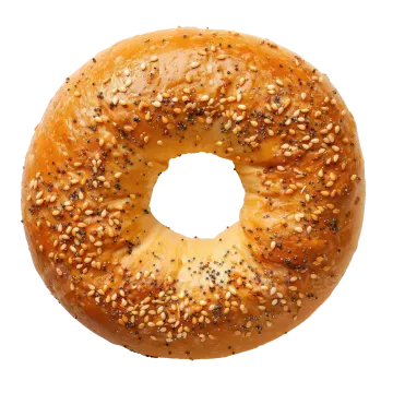 a bagel on a white background