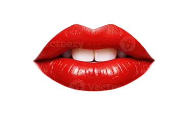 a woman's mouth with red lipstick