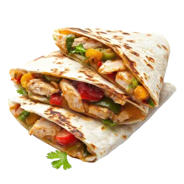 chicken and peppers burritos