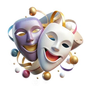 a group of masks with different colors and shapes