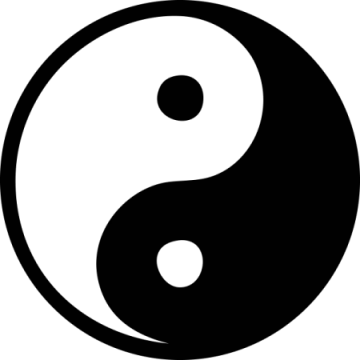 a black and white yin symbol