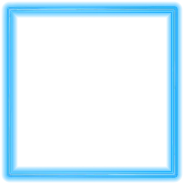 a blue neon frame on a white background