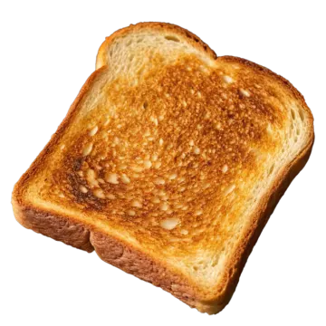 a piece of toasted bread on a white background