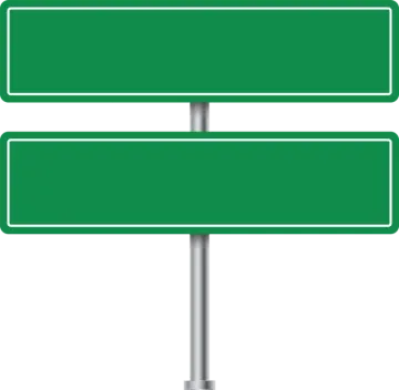 a green street sign on a white background