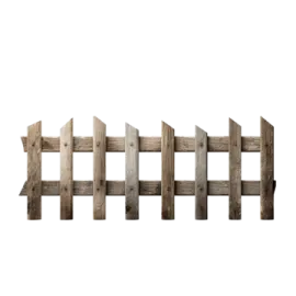 a wooden fence on a white background