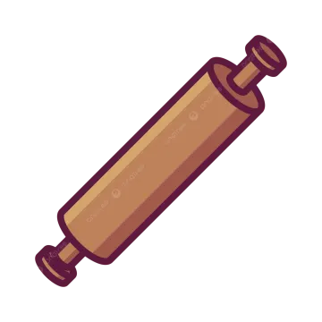 a wooden roller icon on a white background