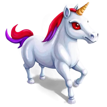 an image of a unicorn with red hair