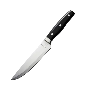 a black and white knife on a white background
