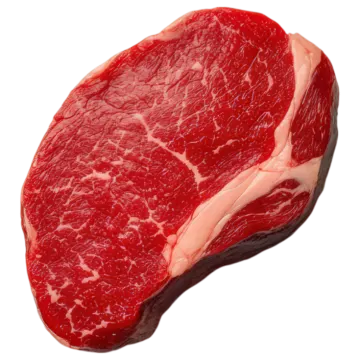 a piece of beef on a white background