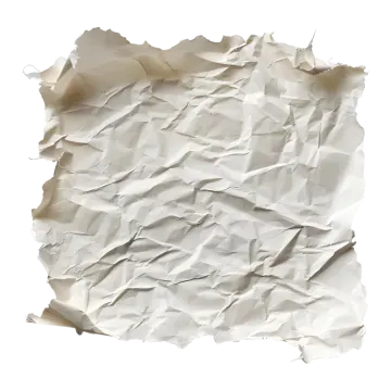 a piece of crumpled paper on a white background