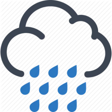 a cloud with rain icon