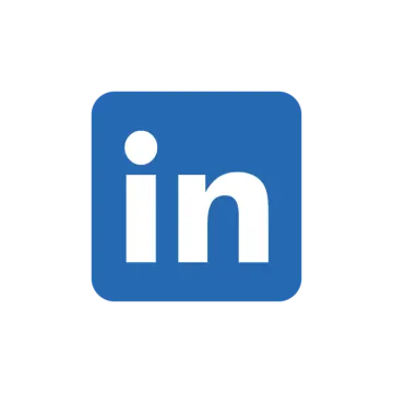 a blue linked logo on a white background