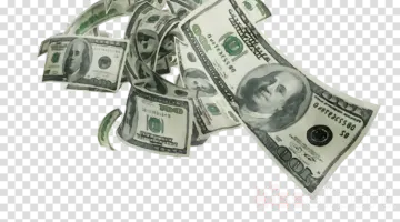 a pile of money on a white background