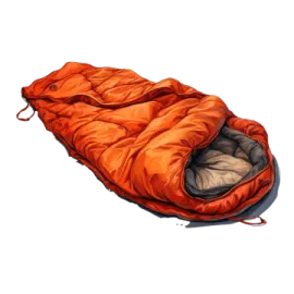 a sleeping bag on a white background