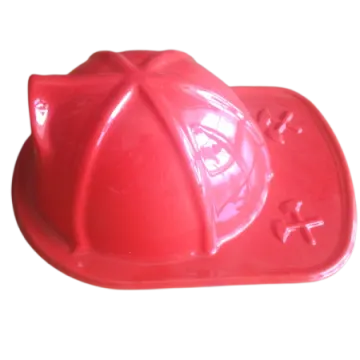 a red fire helmet on a white background