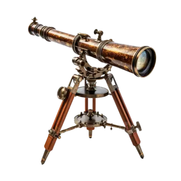 an old telescope on a white background