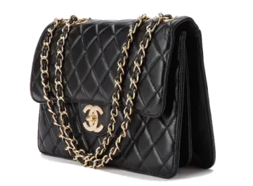a chanel black quilted leather shoulder bag
