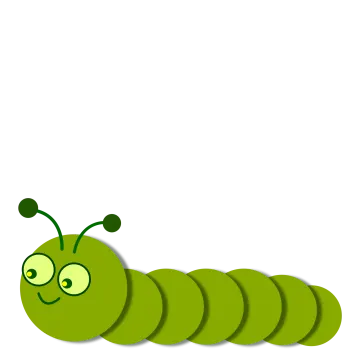 a green cater on a white background