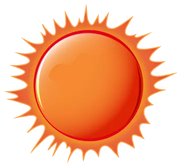 an orange sun on a white background