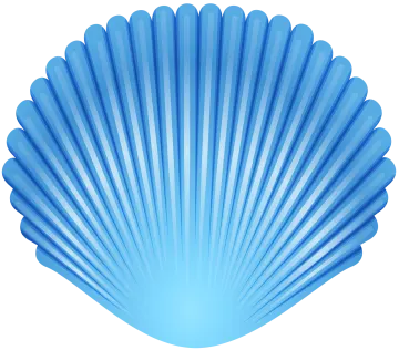 a blue shell on a white background