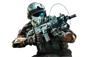 a man with a gun in his hand