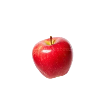 a red apple on a white background