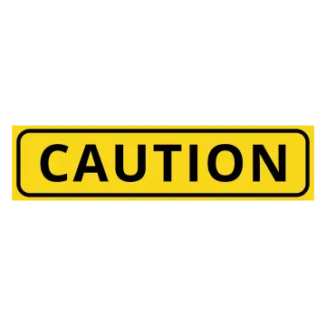a caution sign on a white background