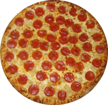 a pizza with pepperoni and cheese on it