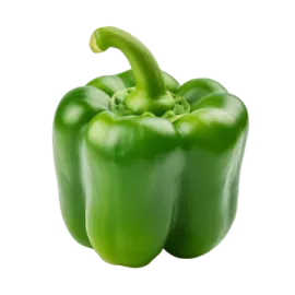 a green pepper on a white background