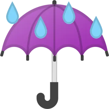 a purple umbrella with blue rain drops